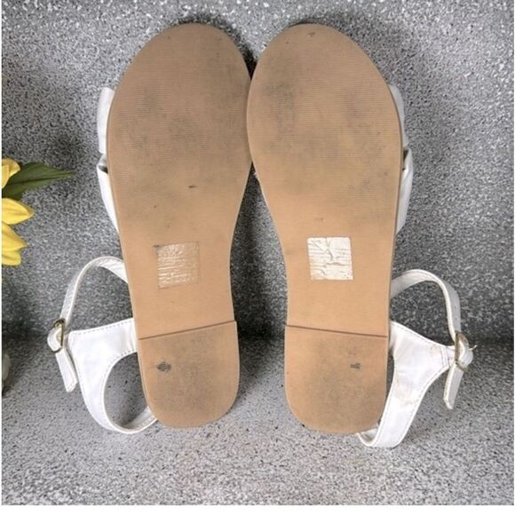 J Crew CrewCuts J. Crew Faux Leather Twist Bow Sandals Girls 5 - Picture 5 of 5
